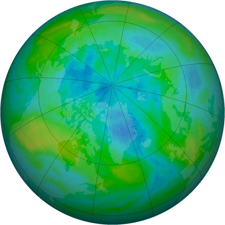 Arctic ozone map for 24 September 1984